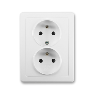 ABB SWING 5512G-C02349 B1 Zásuvka dvojnásobná s ochrannými kolíky; jasně bílá